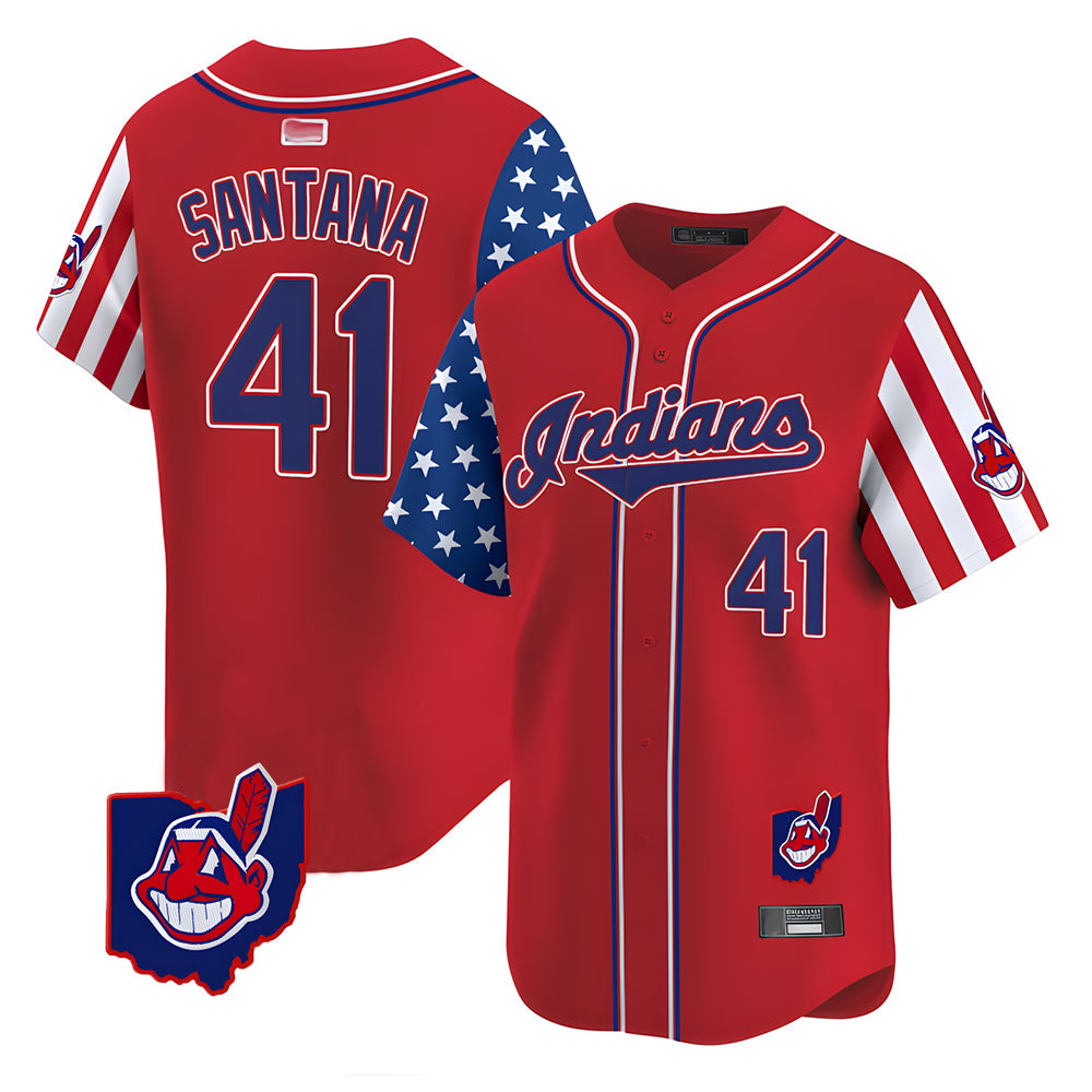 Rebec A.Diamondbacks #41 Carlos Santana Player Red Independence Day Vapor Premier Limited Stitched Jersey