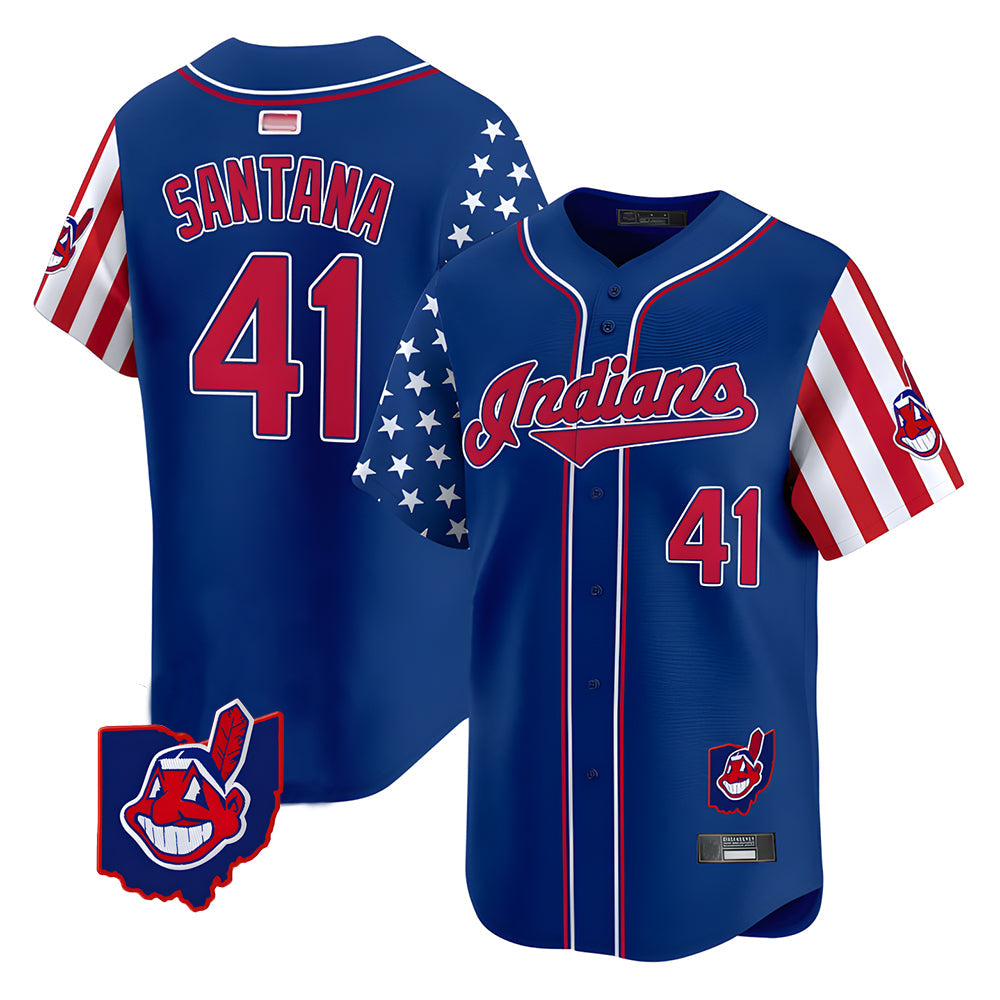 Rebec A.Diamondbacks #41 Carlos Santana Player Royal Independence Day Vapor Premier Limited Stitched Jersey