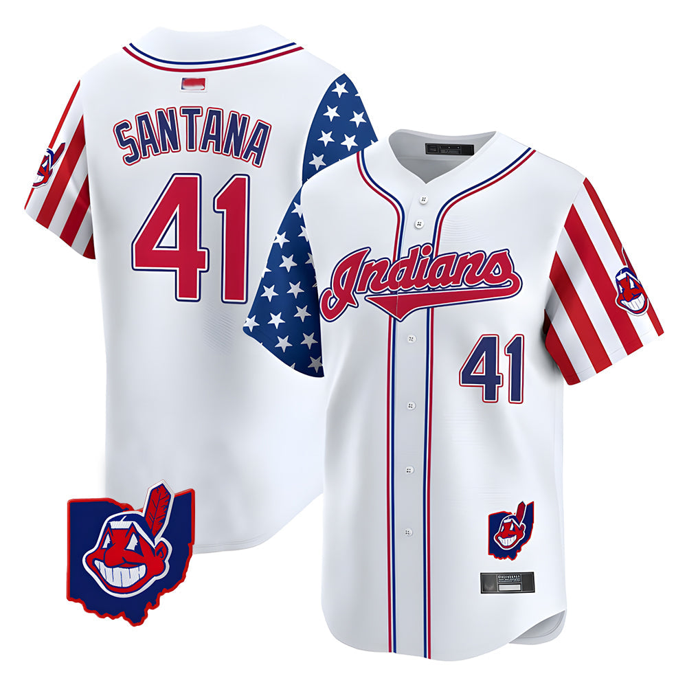 Rebec A.Diamondbacks #41 Carlos Santana Player White Independence Day Vapor Premier Limited Stitched Jersey