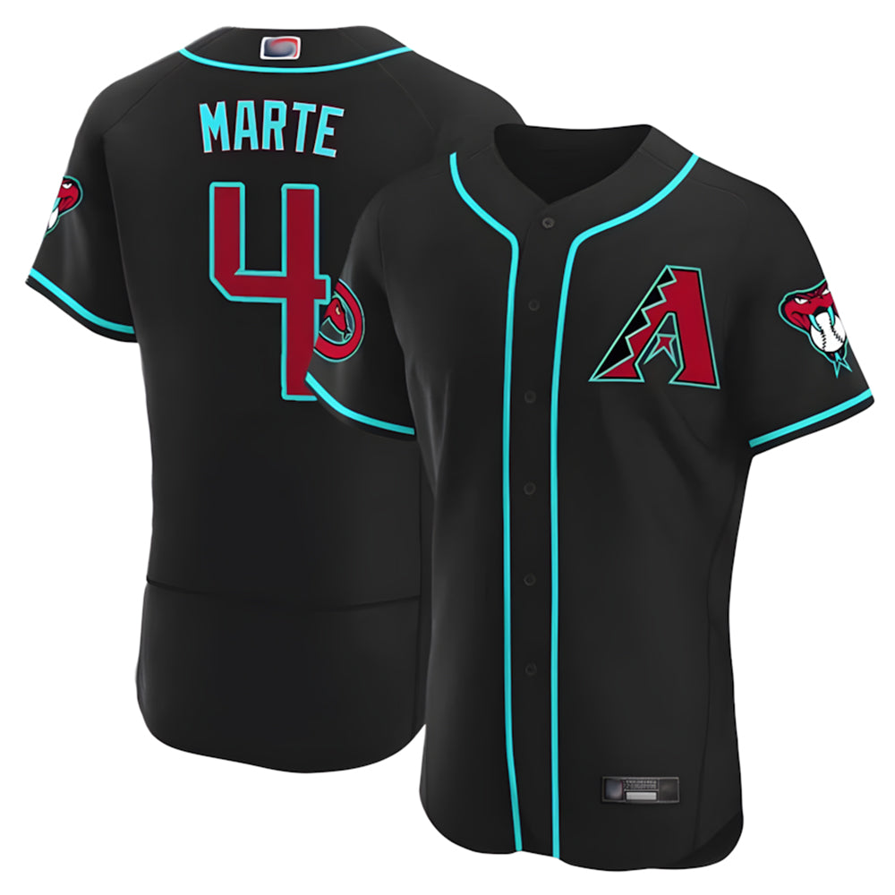 Rebec A.Diamondbacks #4 Ketel Marte Player Black Limited Stitched Jerseys