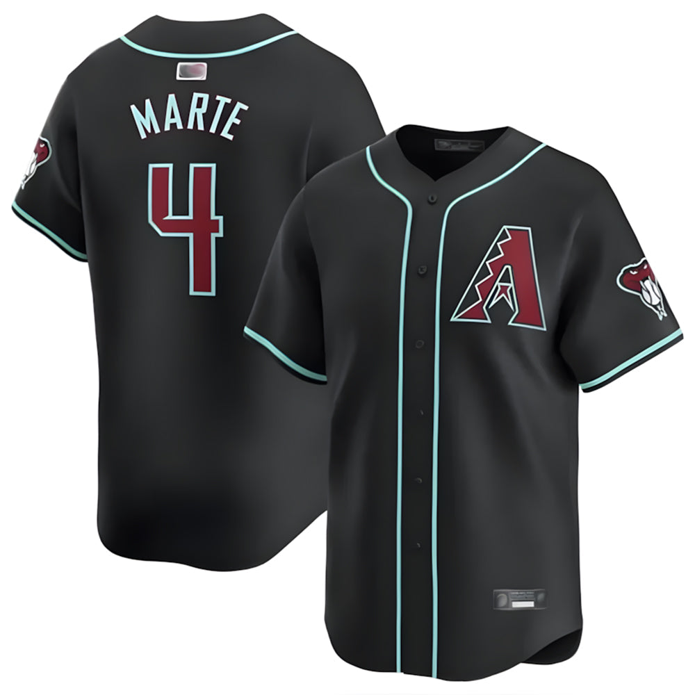 Rebec A.Diamondbacks #4 Ketel Marte Player Black Replica Game Stitched Jerseys