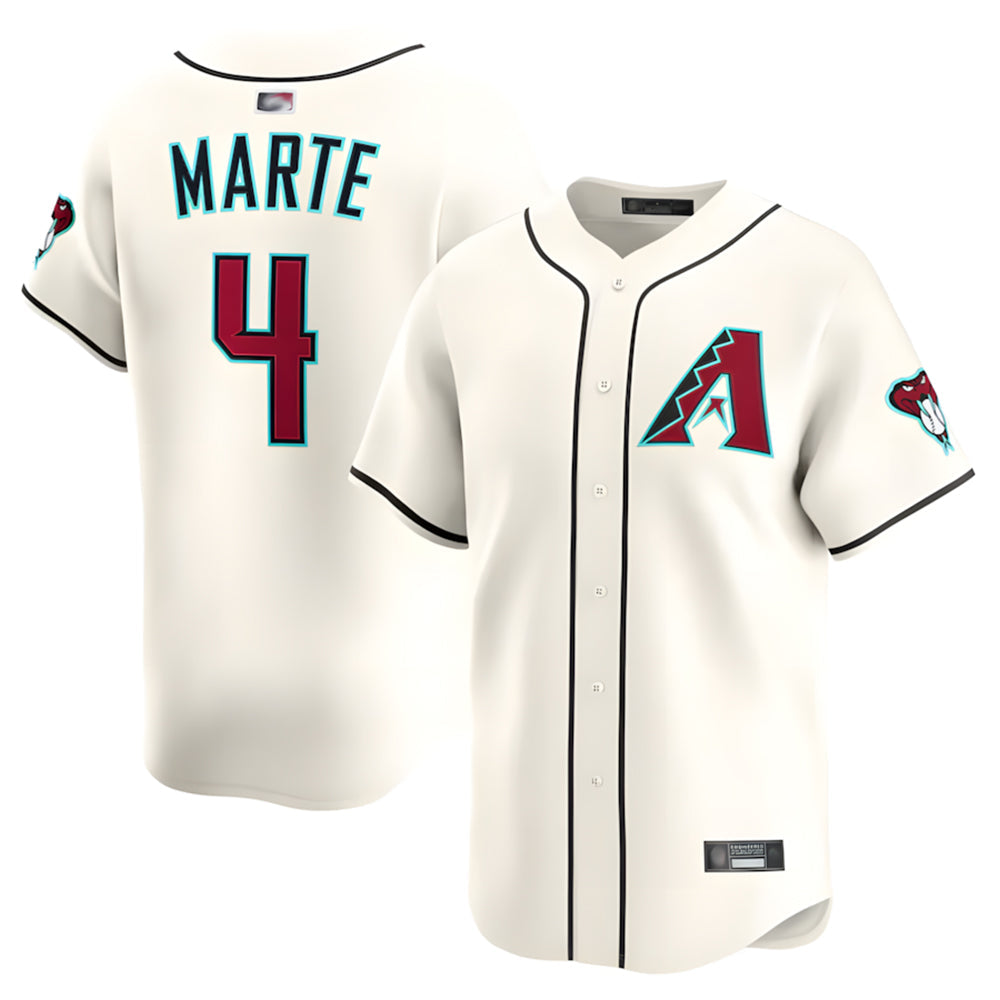 Rebec A.Diamondbacks #4 Ketel Marte Player Cream Limited Stitched Jerseys