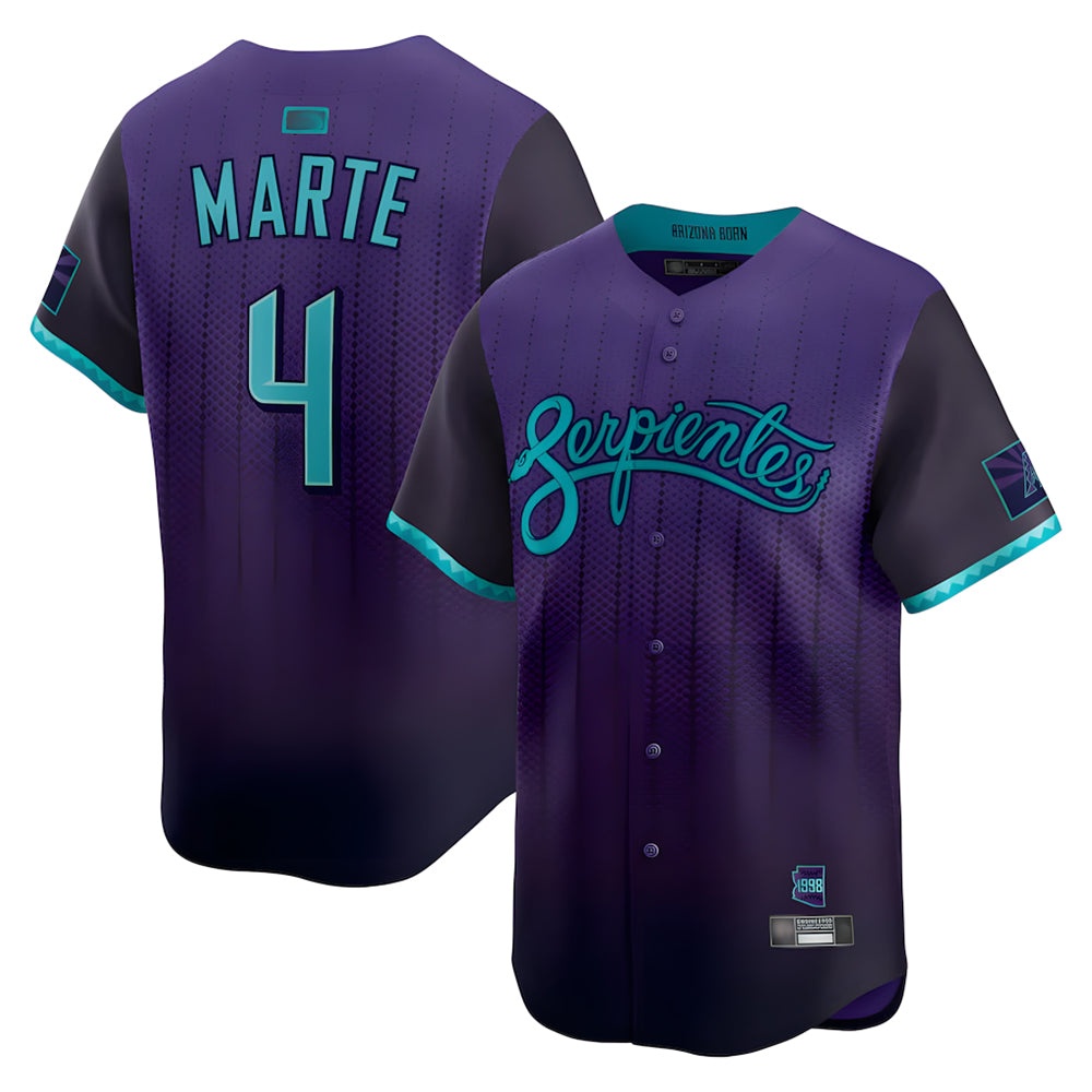 Rebec A.Diamondbacks #4 Ketel Marte Player Purple City Connect Limited Stitched Jerseys