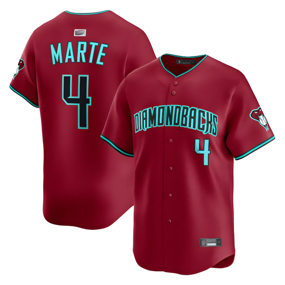 Rebec A.Diamondbacks #4 Ketel Marte Player Red Home Limited Stitched Jerseys