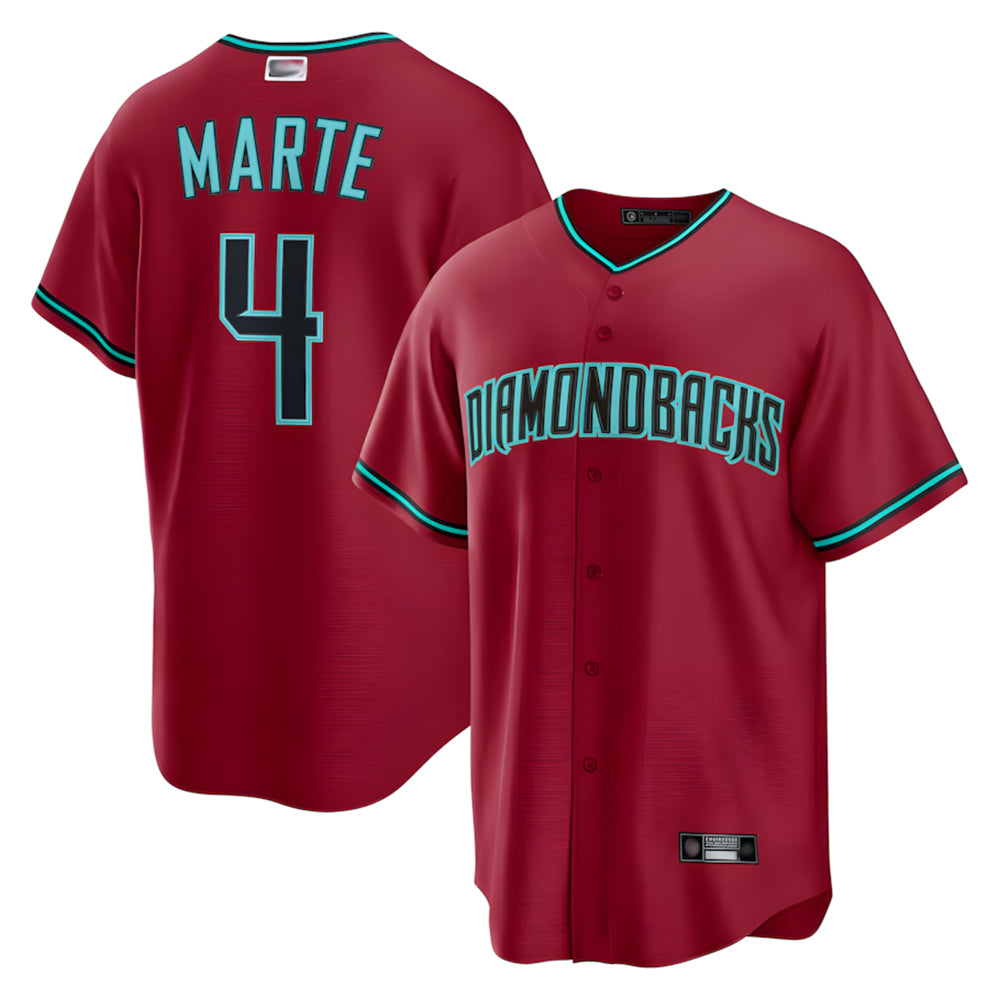Rebec A.Diamondbacks #4 Ketel Marte Player Red Home Replica Stitched Jerseys