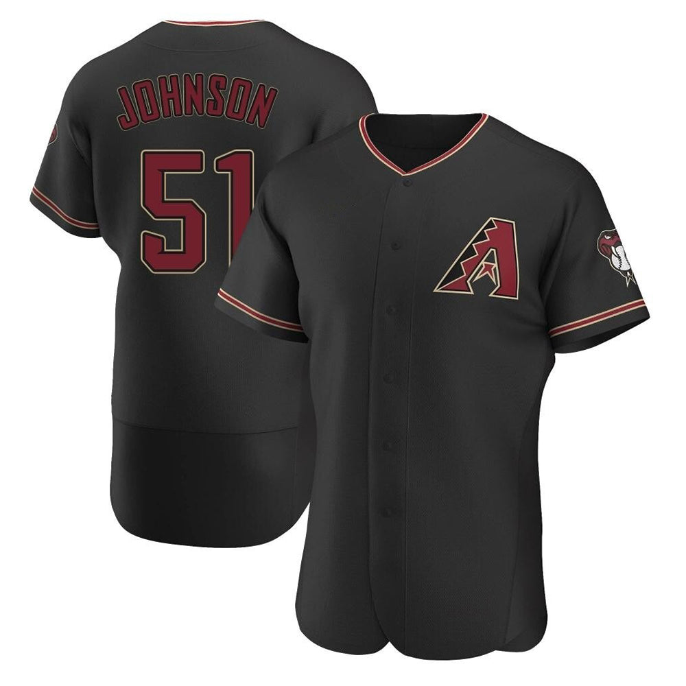 Rebec A.Diamondbacks #51 Randy Johnson Player Black Authentic Alternate Stitched Jerseys