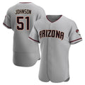 Rebec A.Diamondbacks #51 Randy Johnson Player Gray Authentic Road Stitched Jerseys