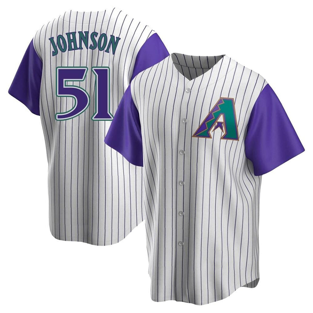 Rebec A.Diamondbacks #51 Randy Johnson Purple Replica Alternate Cooperstown Collection Stitched Jerseys