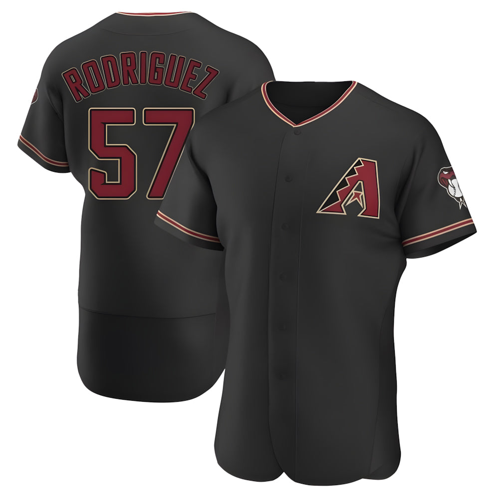 Rebec A.Diamondbacks #57 Eduardo Rodriguez Player Black Alternate Stitched Jersey
