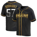 Rebec A.Diamondbacks #57 Eduardo Rodriguez Player Black Golden Replica Alternate Stitched Jersey
