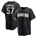 Rebec A.Diamondbacks #57 Eduardo Rodriguez Player Black White Replica Alternate Stitched Jersey