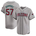Rebec A.Diamondbacks #57 Eduardo Rodriguez Player Gray Limited Away Stitched Jersey