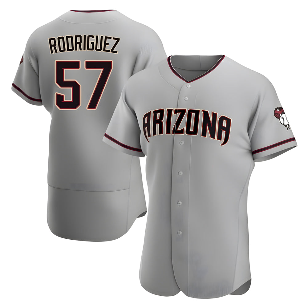 Rebec A.Diamondbacks #57 Eduardo Rodriguez Player Gray Road Stitched Jersey