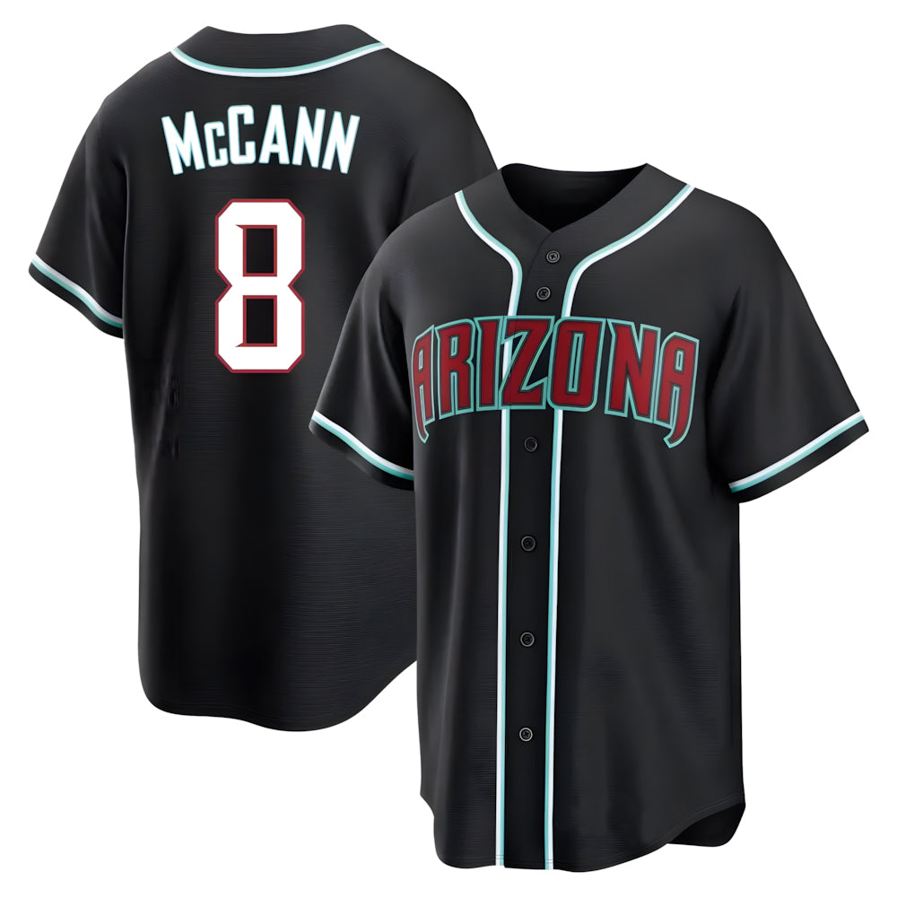 Rebec A.Diamondbacks #8 James McCann Player Black Replica Fashion Out Stitched Jersey