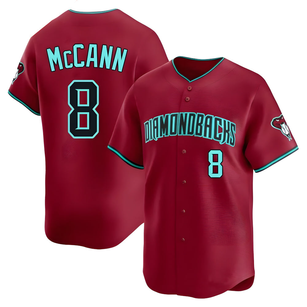 Rebec A.Diamondbacks #8 James McCann Player Red Limited Alternate Stitched Jersey