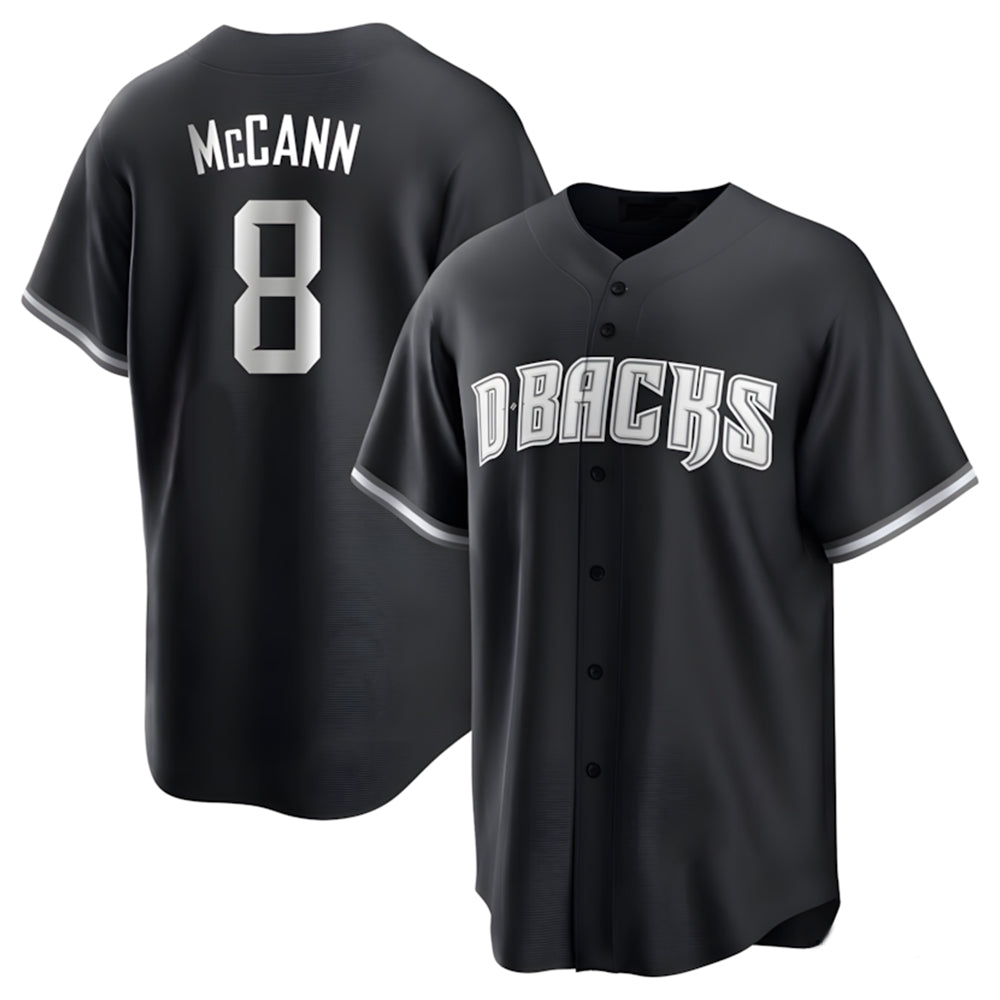 Rebec A.Diamondbacks #8 James McCann Player White Replica Black 2026 World Series Stitched Jersey