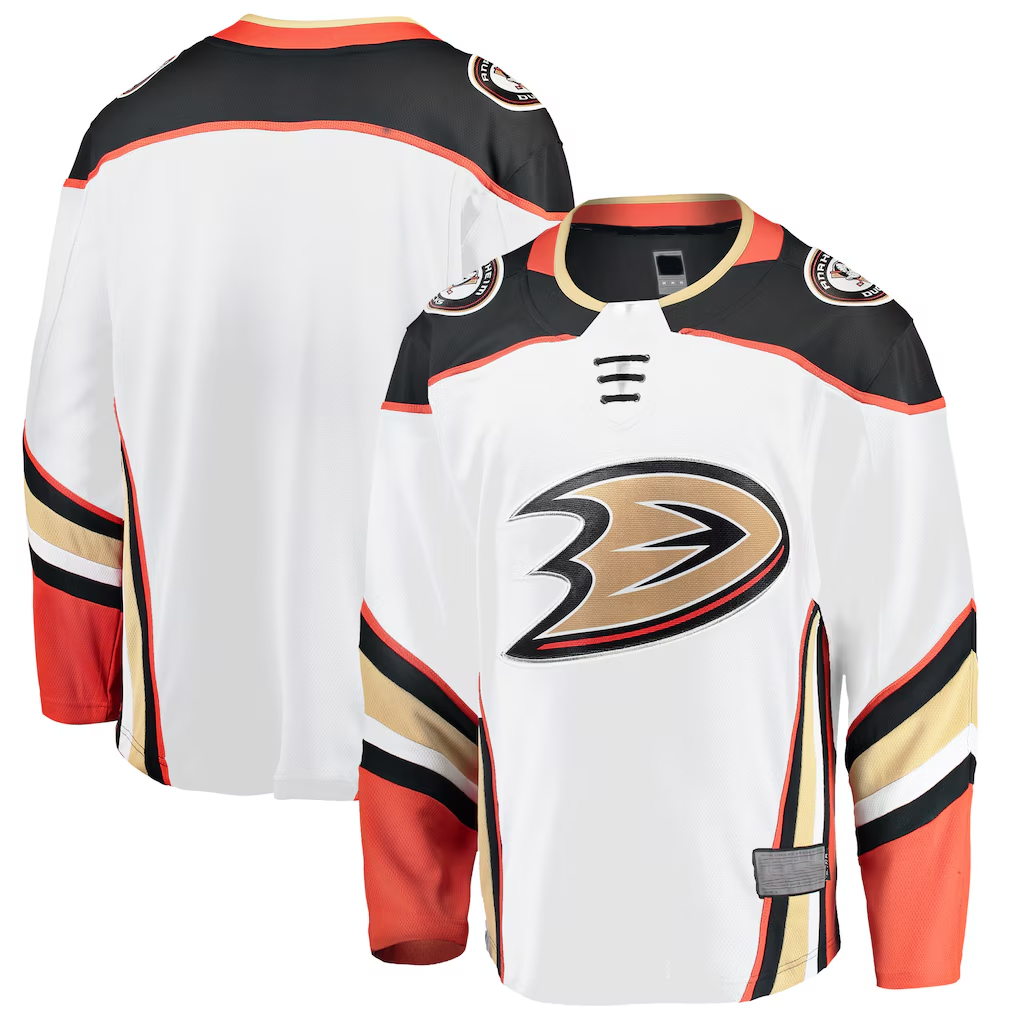 Rebec A.Ducks White Breakaway Away Jerseys