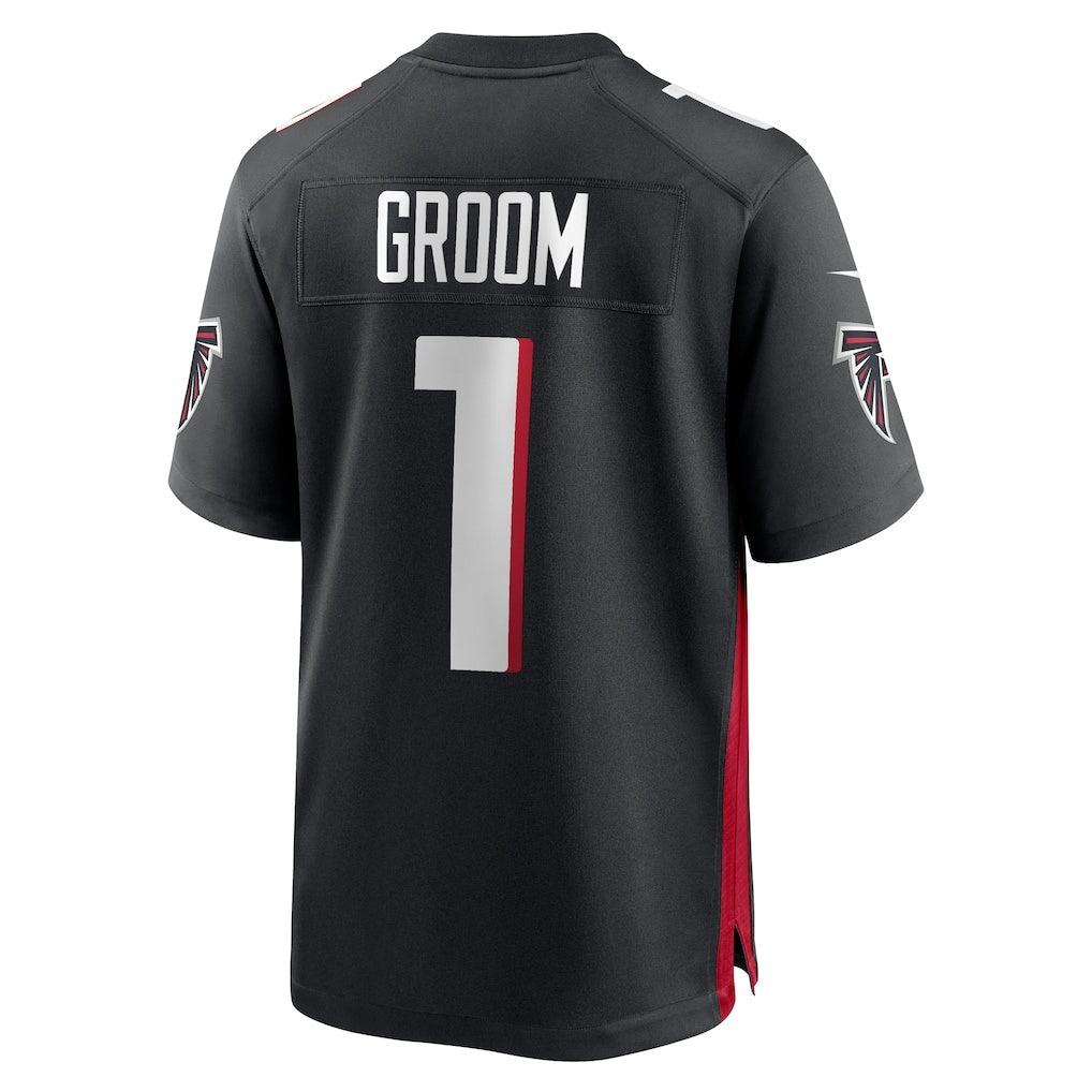 Rebec A.Falcons Number #1 Groom Black Game Jersey