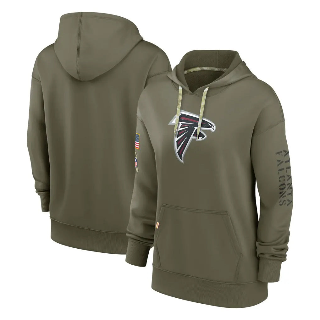 Rebec A.Falcons Olive 2025 Salute to Service Pullover Hoodie Blank Player Stitched Jerseys
