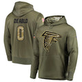 Rebec A.Falcons #0 Divine Deablo Player Olive Salute to Service Hoodies Stitched Jerseys