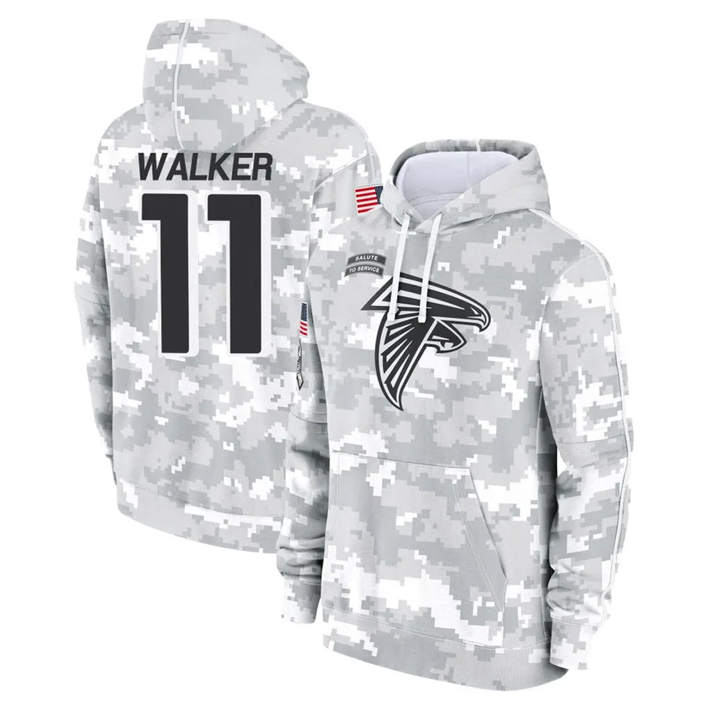 Rebec A.Falcons #11 Jalon Walker Player Arctic Camo Salute to Service Limited Hoodie Stitched Jerseys