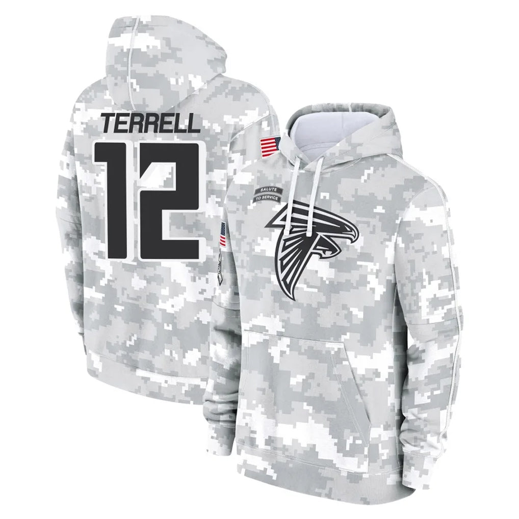 Rebec A.Falcons #12 Avieon Terrell Player Arctic Camo Salute to Service Limited Hoodie Stitched Jerseys