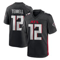 Rebec A.Falcons #12 Avieon Terrell Player Black Home Game Stitched Jerseys