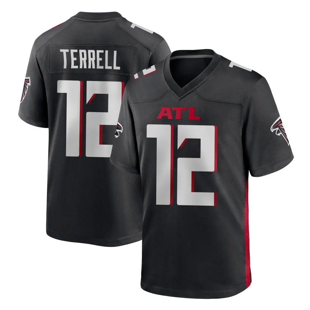 Rebec A.Falcons #12 Avieon Terrell Player Black Home Game Stitched Jerseys