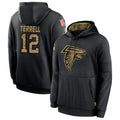 Rebec A.Falcons #12 Avieon Terrell Player Black Salute to Service Limited Black Hoodie Stitched Jerseys