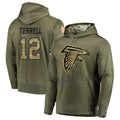 Rebec A.Falcons #12 Avieon Terrell Player Olive Salute to Service Club Fleece Hoodie Stitched Jerseys