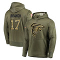 Rebec A.Falcons #17 Zachariah Branch Player Olive Salute to Service Club Fleece Hoodie Stitched Jerseys
