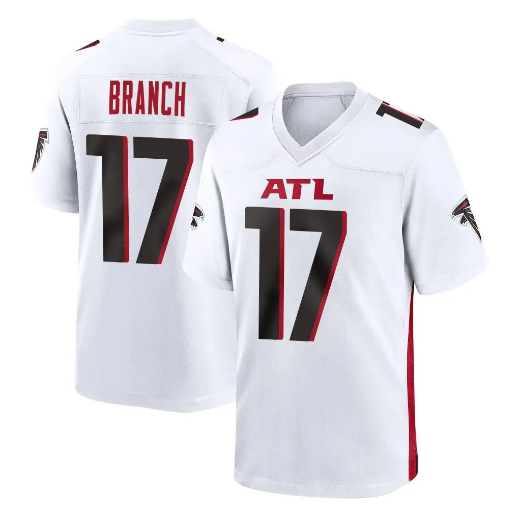 Rebec A.Falcons #17 Zachariah Branch Player White Home Game Stitched Jerseys