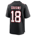 Rebec A.Falcons #18 Kirk Cousins Black Alternate Game Player Jersey