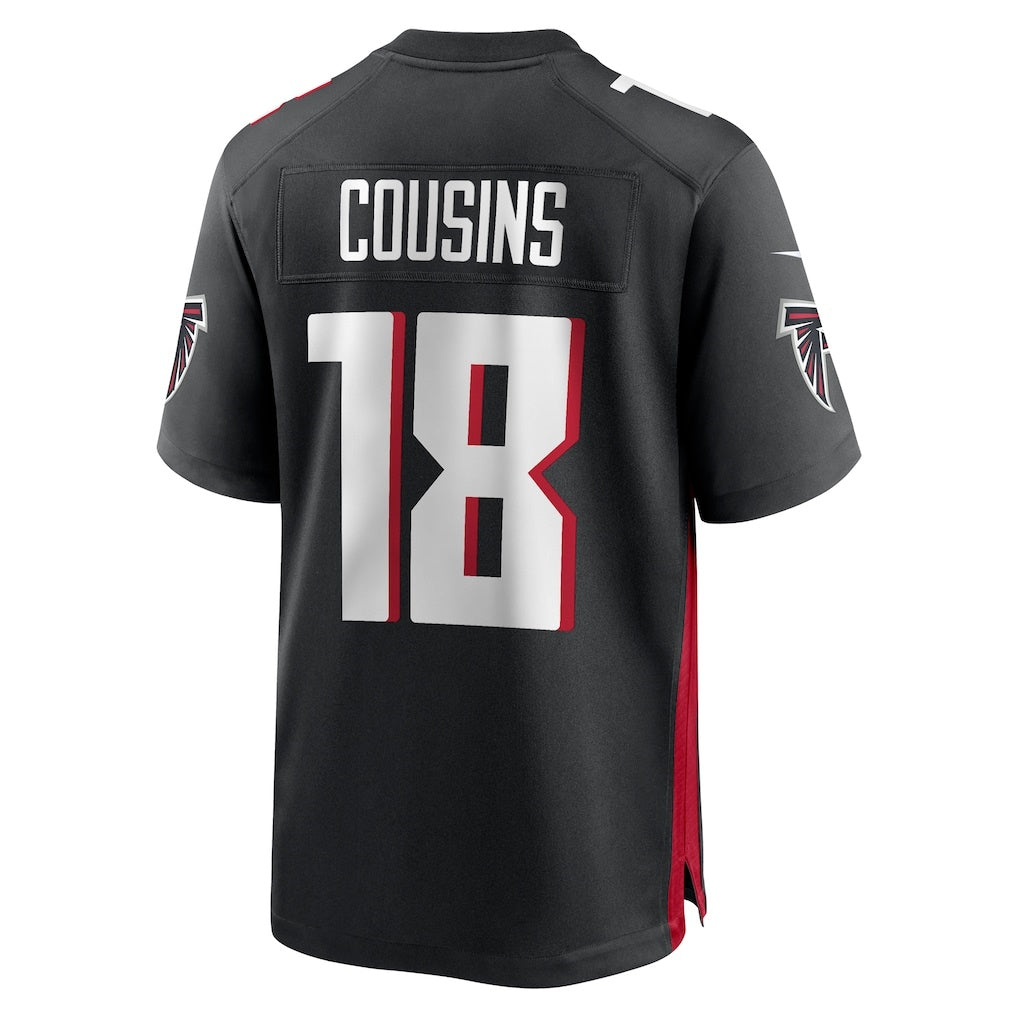 Rebec A.Falcons #18 Kirk Cousins Black Game Player Jersey
