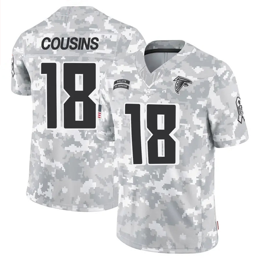 Rebec A.Falcons #18 Kirk Cousins Player Arctic Camo Salute to Service Limited Stitched Jerseys