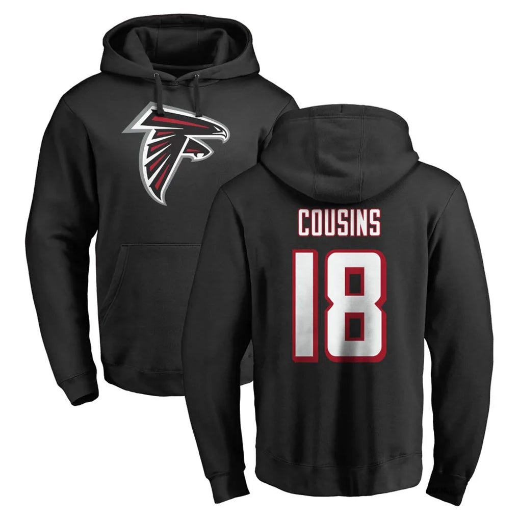 Rebec A.Falcons #18 Kirk Cousins Player Black Salute to Service Hoodies Stitched Jerseys