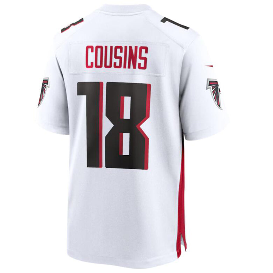 Rebec A.Falcons #18 Kirk Cousins Player White Home Game Stitched Jerseys