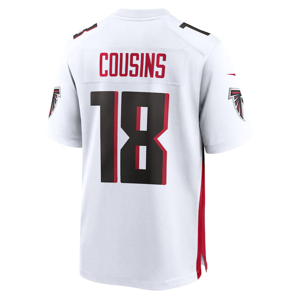 Rebec A.Falcons #18 Kirk Cousins White Game Player Jersey
