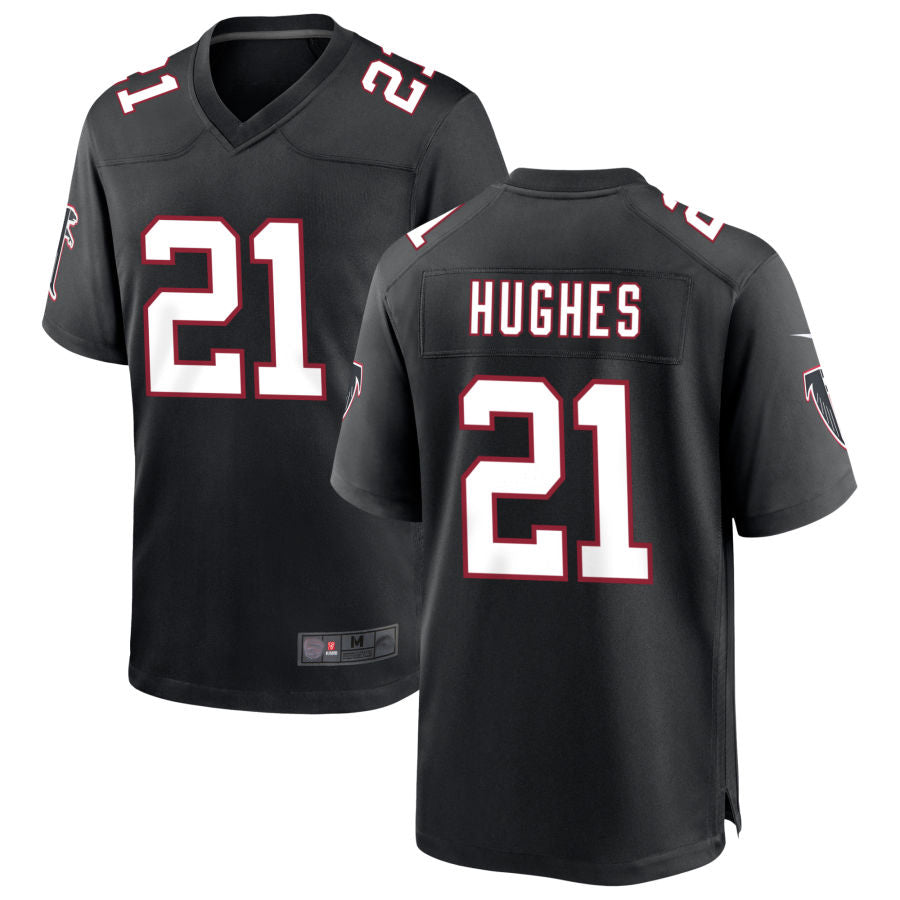 Rebec A.Falcons #21 Mike Hughes Player Black Throwback Game Stitched Jerseys