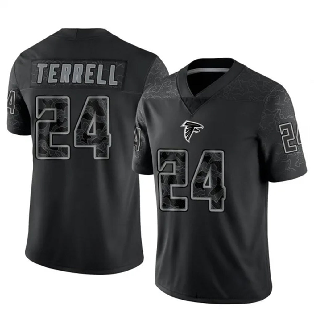 Rebec A.Falcons #24 A.J. Terrell Jr. Player Black RFLCTV Limited Stitched Jerseys