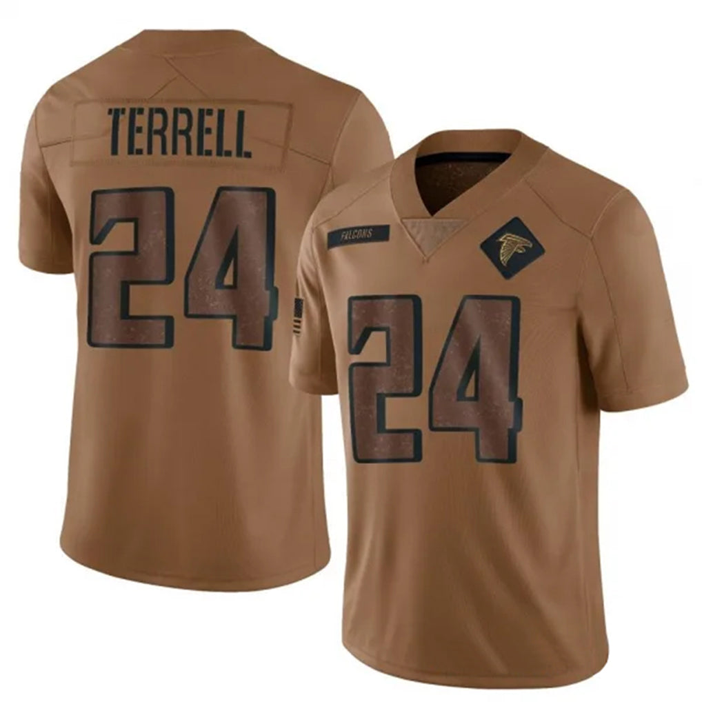 Rebec A.Falcons #24 A.J. Terrell Jr. Player Brown Salute To Service Limited Stitched Jerseys