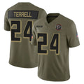 Rebec A.Falcons #24 A.J. Terrell Jr. Player Olive Salute To Service Limited Home Game Stitched Jerseys
