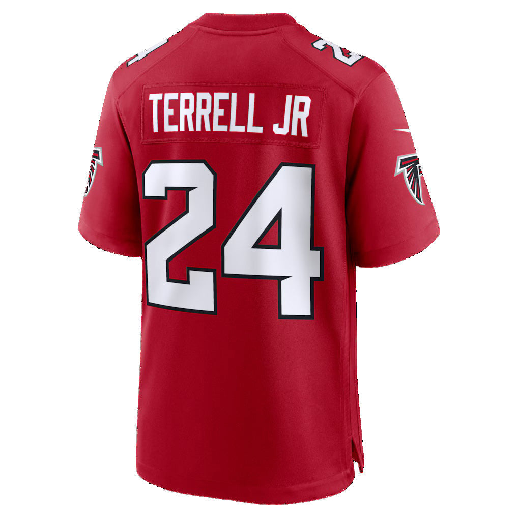 Rebec A.Falcons #24 A.J. Terrell JR Red Game Jersey