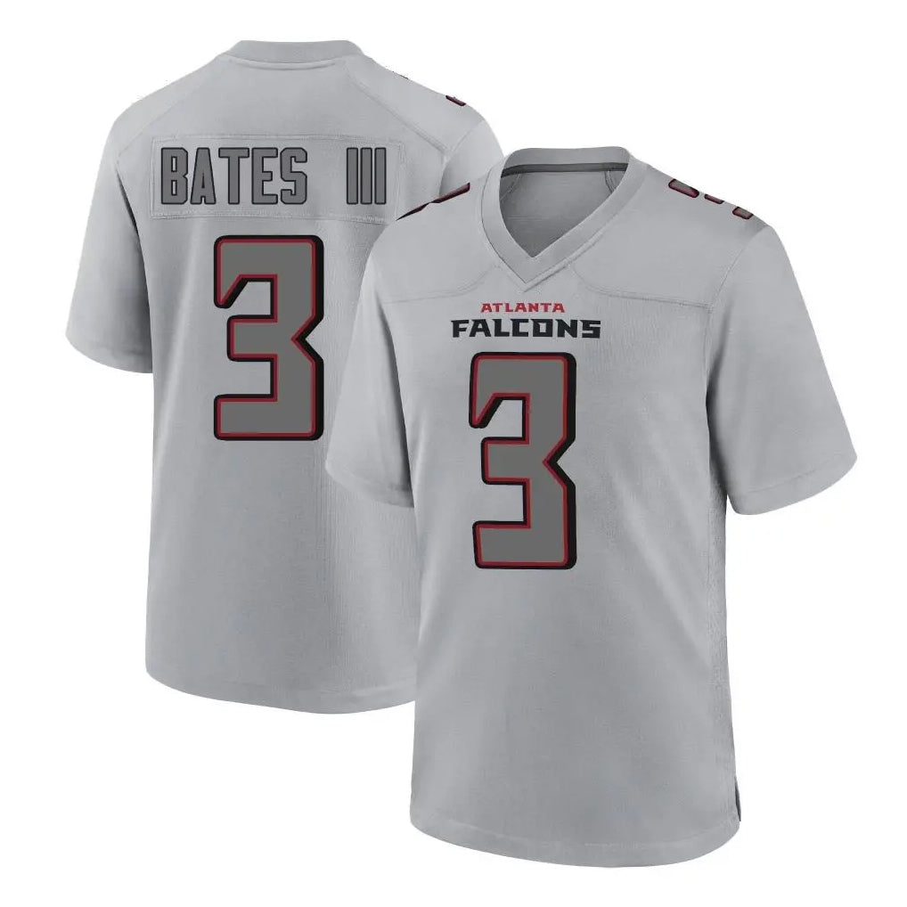 Rebec A.Falcons #3 Jessie Bates III Player Gray Fashion Home Game Stitched Jerseys