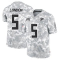 Rebec A.Falcons #5 Drake London Player Arctic Camo Salute to Service Limited Stitched Jerseys