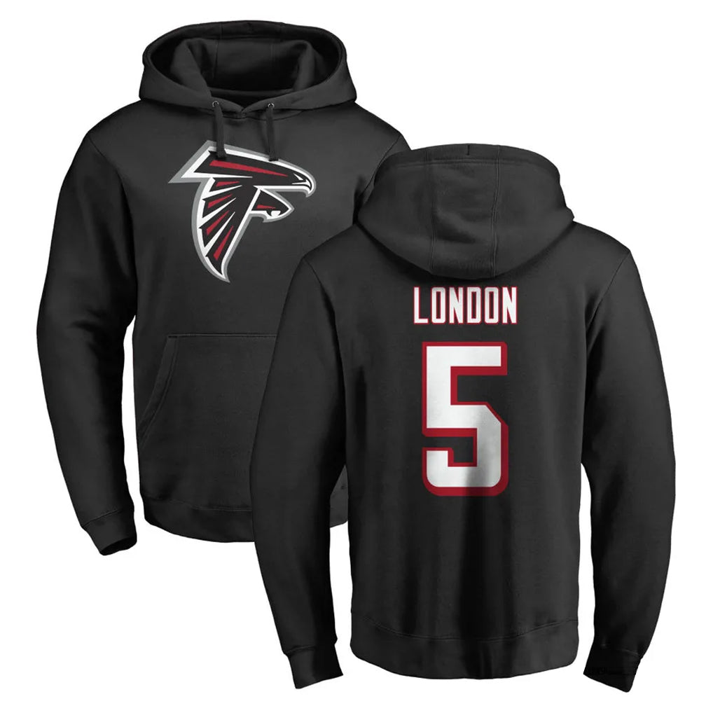 Rebec A.Falcons #5 Drake London Player Black Salute to Service Hoodies Stitched Jerseys
