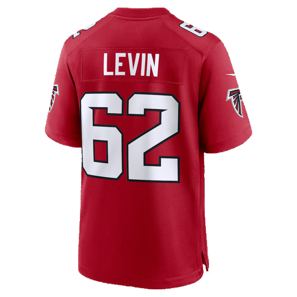Rebec A.Falcons #62 Corey Levin Red Team Game Jersey