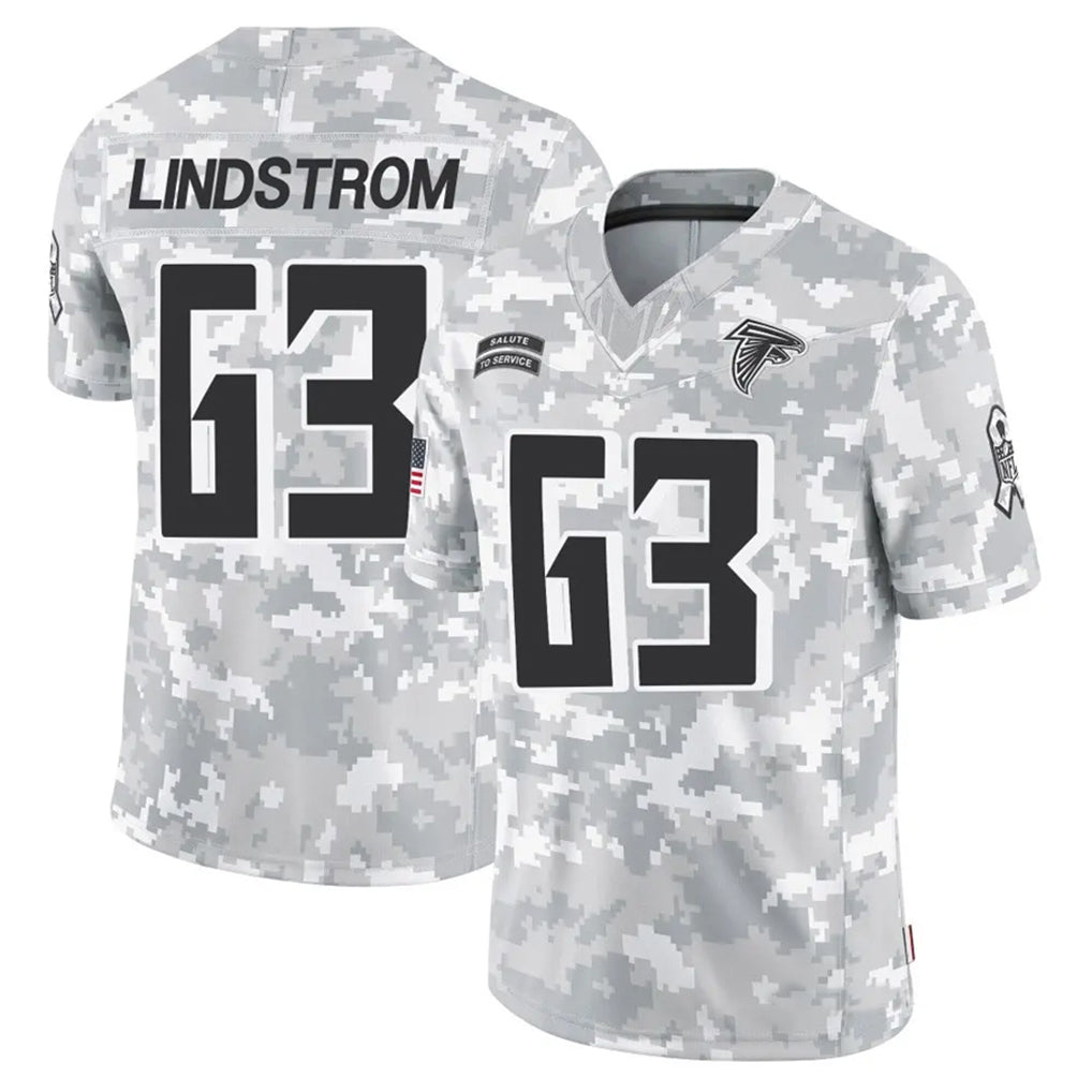Rebec A.Falcons #63 Chris Lindstrom Player Arctic Camo Salute to Service Limited Stitched Jerseys