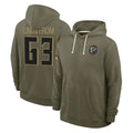 Rebec A.Falcons #63 Chris Lindstrom Player Olive 2025 Salute to Service Hoodies Stitched Jerseys