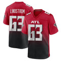 Rebec A.Falcons #63 Chris Lindstrom Player Red Home Game Stitched Jerseys
